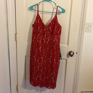 Red lace dress